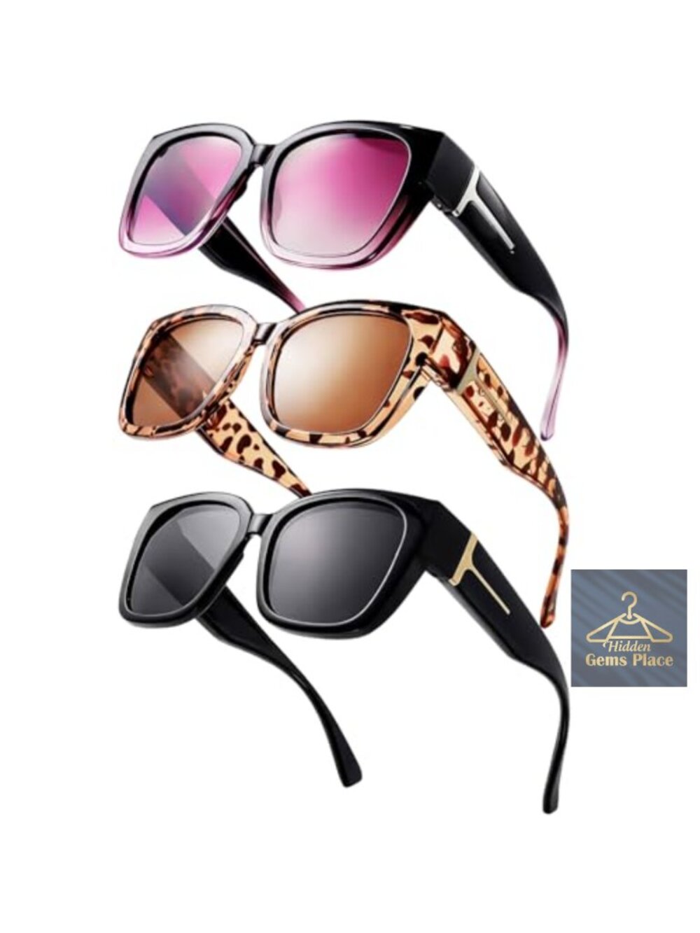 3 Pack Polarized Fit Over Sunglasses UV400 Protection Over Glasses